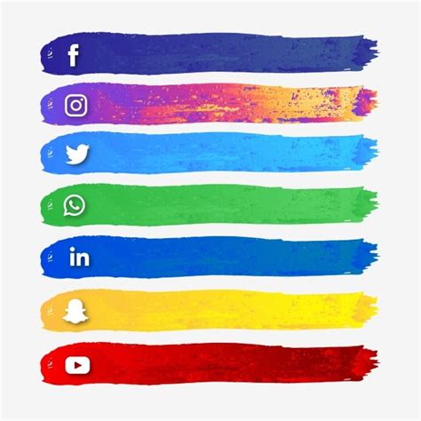 Amazing Color Gradient Social Media Icon Set Free Template Instagram