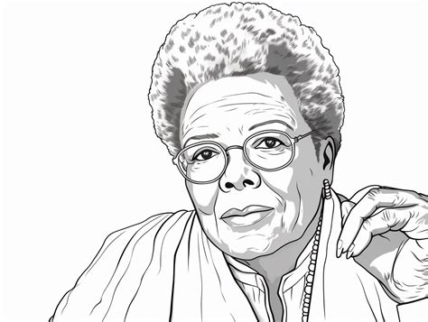 Artistic Maya Angelou Coloring Page Coloring Page