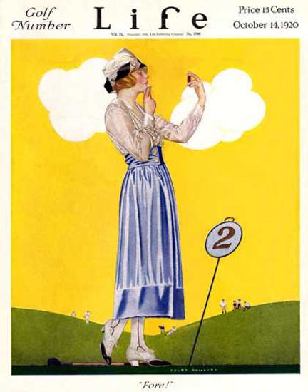 Life Magazine Cover Copyright 1920 Golf Number Fore Mad Men Art