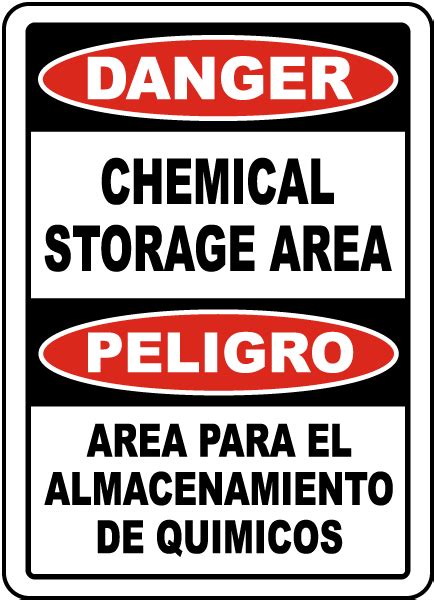 Bilingual Chemical Storage Area Sign Claim Your 10 Discount