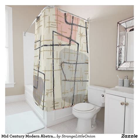 2040695860 breathe new life into your bathroom décor with a fun and stylish fabric shower curtain. Mid Century Modern Abstract Fabric Shower Curtain | Zazzle ...