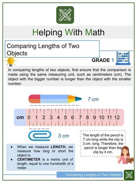 Comparing Lengths Of Two Objects Worksheets Helping With Math