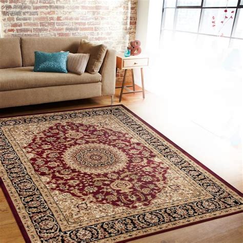 world rug gallery florence 8 x 10 burgundy indoor medallion oriental area rug in the rugs