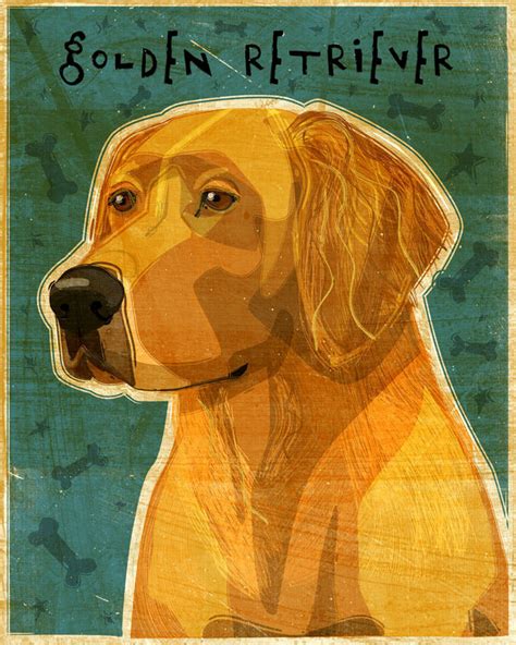 Golden Retriever Print No 3 Dog Art Print 8 X 10 Golden Retriever