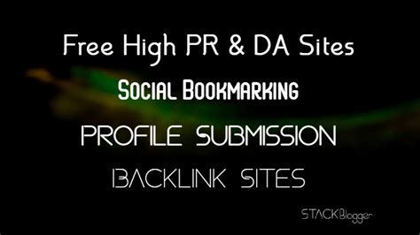 TOP DoFollow Backlink Sites High PR Free Backlink Sites