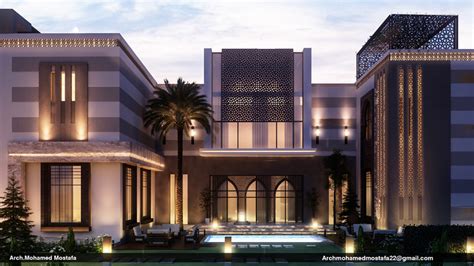 Modern Islamic Villa On Behance Andalusian Architecture Moorish Architecture Modern