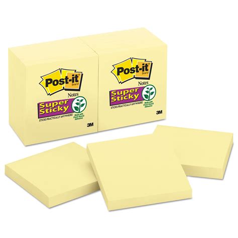 Mmm Sscy Post It Notes Super Sticky Canary Yellow Note Pads Zuma