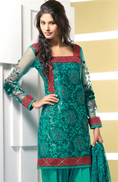 Net And Faux Crepe Salwar Kameez Punjabi Dress 2011 ~ Ladies Fashion