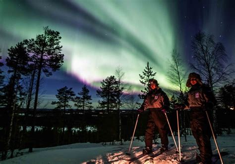 Northern Lights Skiing Adventure Rovaniemi Visit Lapland