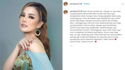 Dihujat Netizen Astrid Tiar Minta Maaf Setelah Ledek Suara Keisya