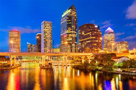 Tampa Florida Skyline Stock Photo Image Of District 66355944