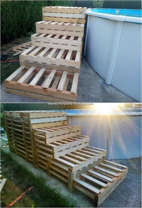Pallet Swimming Pool Stairs