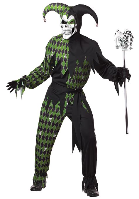 Green Scary Jester Costume For Men