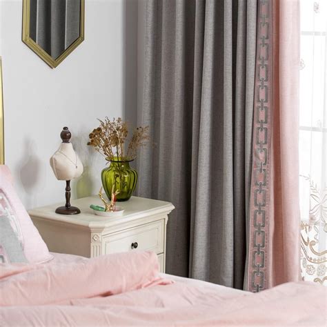 This curtain is belonging to the country style that can give you a relax mood. C802 Grey/Light pink 2 in 1 Window Curtain Panel, Sheer ...