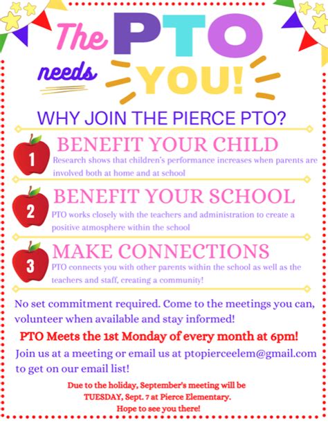 Pierce School Pto Wants You Pierce School