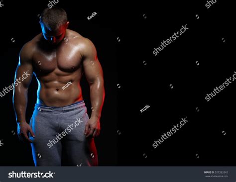 Male Bodybuilder Athlete Naked Torso Posing Stock Photo Edit Now