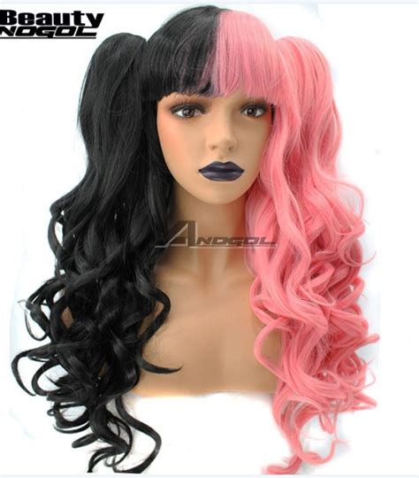 Us Stock Melanie Martinez Cosplay Wig Double Ponytails Black Pink