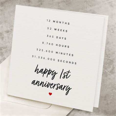 First Anniversary Card For Him Personalized Date 1st Etsy