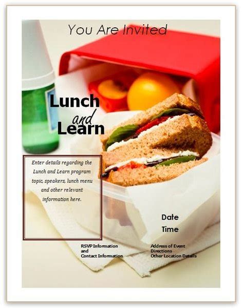 Lunch And Learn Invite Template Card Template