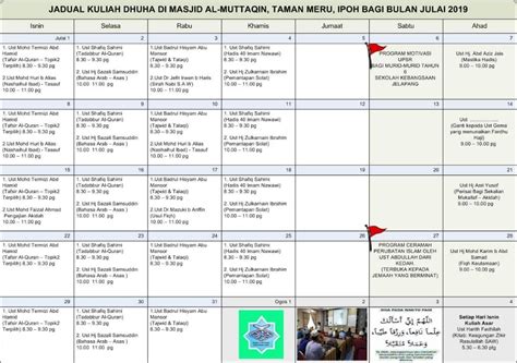 Informasi kuliah perdana dan orientasi akademik mahasiswa baru pps unm semester ganjil t.a. Jadual Kuliah Bulanan
