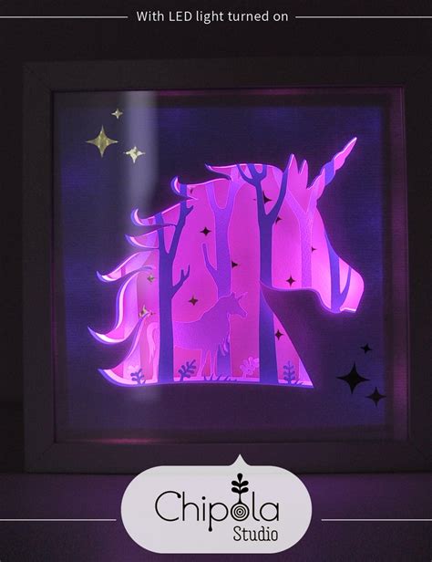 Download Unicorn Shadow Box SVG, 3d papercut SVG, layered paper art ...