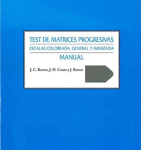 Test De Matrices Progresivas Manual Raven Librotea