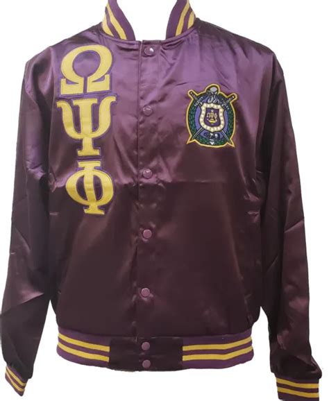 Buffalo Dallas Omega Psi Phi Fraternity Mens Satin Jacket Purple Xl