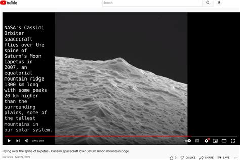 Flying Over The Spine Of Iapetus Cassini Spacecraft Over Saturn Moon