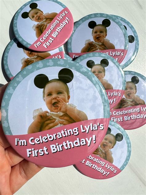 Disney Inspired Birthday Celebration Buttons Custom Disney Birthday