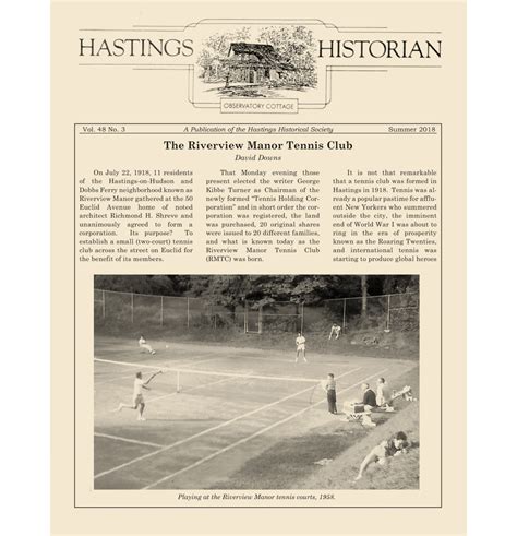 The Hastings Historiansummer 2018 Hastings Historical Society