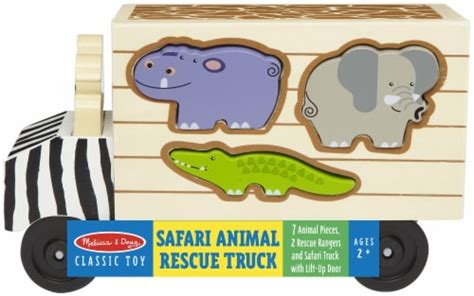 Melissa And Doug® Safari Animal Rescue Shape Sorting Wooden Toy Truck 1