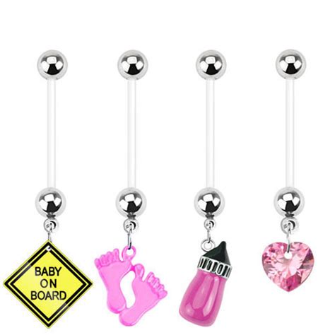 Flexible Pregnancy Maternity Belly Button Ring Medical Ptfe