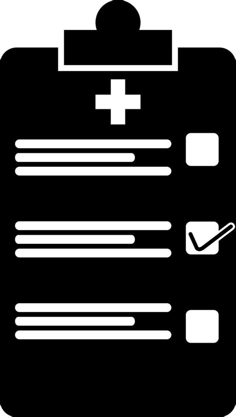 Medical Checklist In Black And White Color 24254487 Vector Art At Vecteezy