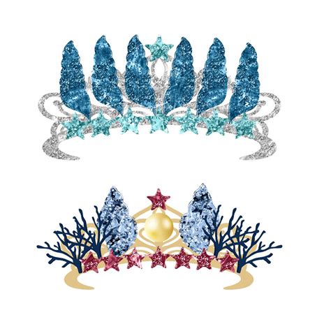 Glitter Mermaid Crowns Digital Clipart Made By Fantasy Etsy