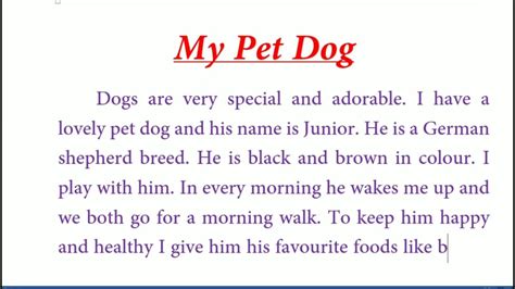 My Pet Dog 150 Words My Pet Dog Essay In About 150 Words