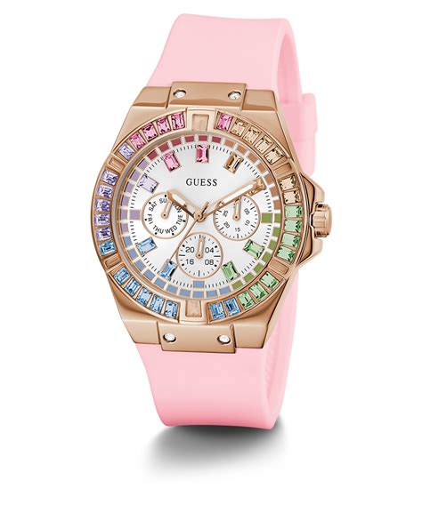 Guess Ladies Pink Rose Gold Tone Multi Function Watch Gw0541l2 Guess Watches Us