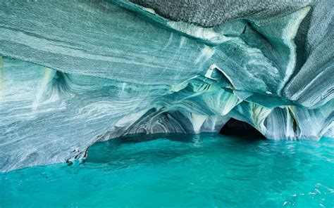 Landscape Nature Chile Lake Rock Erosion Turquoise Water Cave