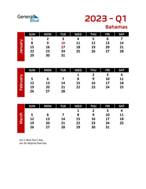 Bahamas Calendars With Holidays