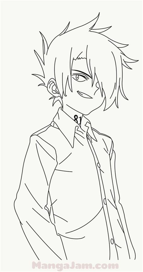 Anime How To Draw Ray From The Promised Neverland Desenhos Para Colorir