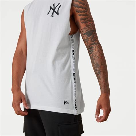 Official New Era New York Yankees Mlb Left Chest Logo White Sleeveless