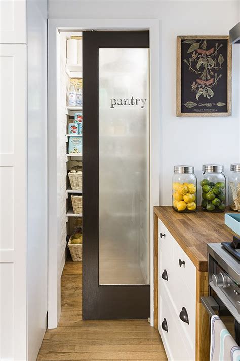 This is important for painted kitchen cabinet doors and bathroom cabinet doors, which are exposed to a fair amount of humidity. Frosted glass door of pantry in white kitchen | Love Organization & Storage... | Pinterest ...