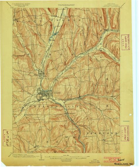 Cortland Ny 1903 1903 Usgs Old Topo Map 15x15 Ny Quad Old Maps