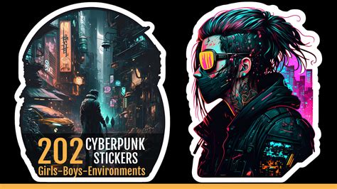 Artstation 202 Cyberpunk Stickers Artworks