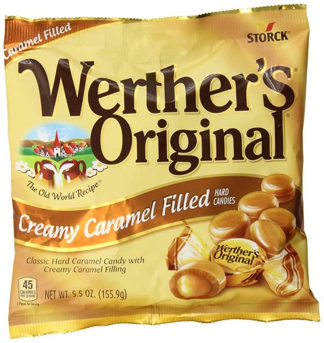 Werthers Original Creamy Caramel Filled Hard Candies 55 Ounce Bags Pack Of 12
