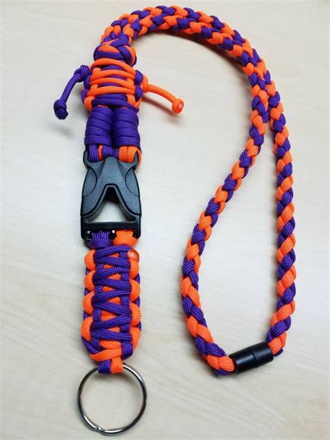 Id Badge Paracord Buddy Lanyard With Buckle Keyring And Neck Breakaway