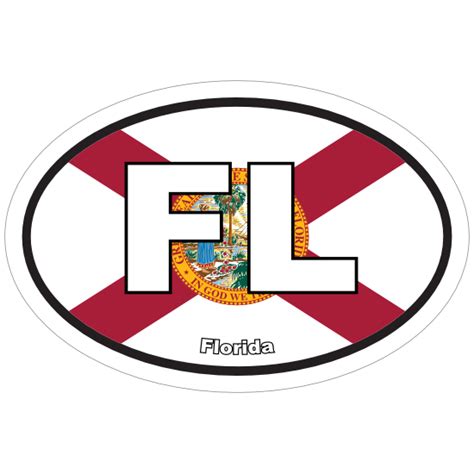 Florida Fl State Flag Oval Sticker