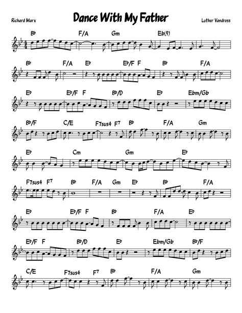 Marx and vandross had collaborated in the past: Dance With My Father (Lead Sheet) sheet music for Piano ...