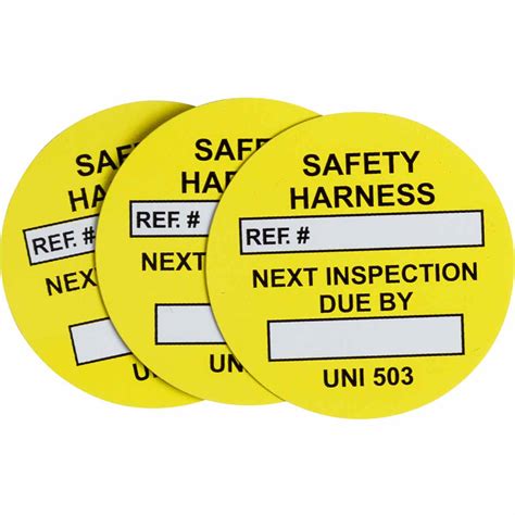How often the inspections are to be conducted. Inspection Tags For Safety Harness | HSE Images & Videos ...