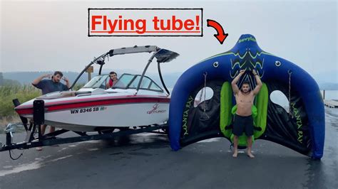 We Rode A Flying Tube Manta Ray Kite Tubing Mexico Youtube