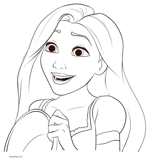 Dibujos de vegetales para colorear. Dibujos de la princesa Rapunzel para colorear